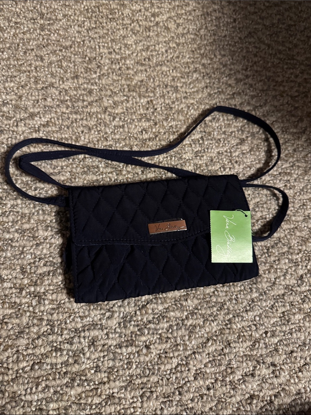 Vera Bradley Navy Quilted Crossbody with Flap